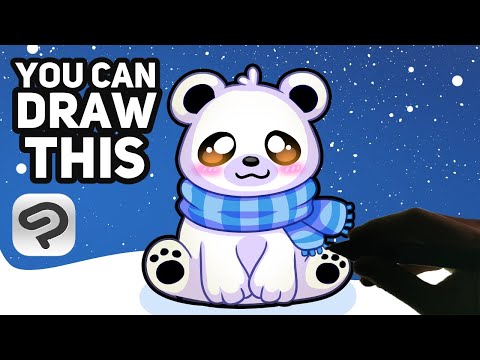 How to Draw A Cute Polar Bear | Digital Art Tutorial