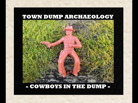 Digging Cowboys In Piles Of Trash - Antiques - Plastic Toys - Bottle Digging - Trash Picking - Glass