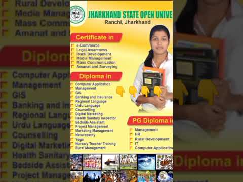 Jharkhand State Open University Admission Starts Certificate Diploma PG Diploma Course