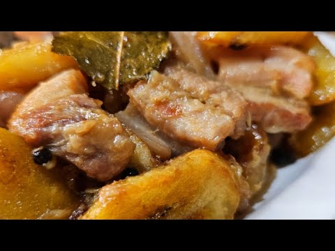 Pork Adobong Puti With Saba||Pinoy Ulam