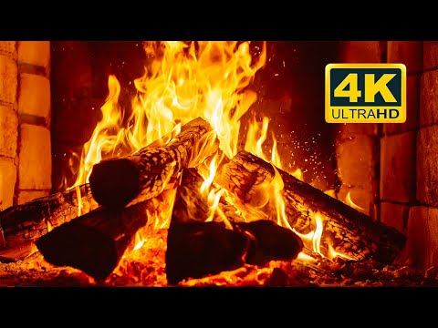 🔥 Cozy Fireplace 4K (12 HOURS). Fireplace Ambience with Crackling Fire Sounds. Fireplace Burning 4K