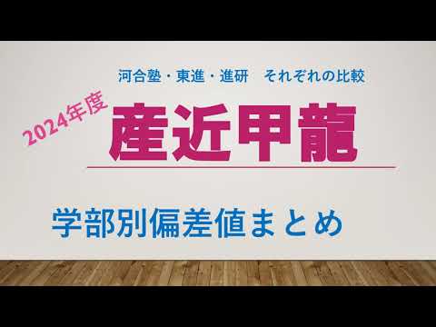 【産近甲龍】2024年度学部別偏差値　同じ大学群でも結構な差が・・？