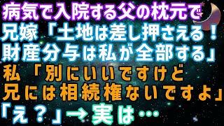 【スカッとする話】兄嫁「土地は差し押さえて、財産分与は私が弁護士を手配する」私「それはいいですけど、財産はありますが兄には相続権ありませんよ」兄嫁「え？なんで！？」結果