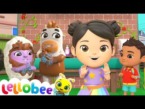 Bubble Time: Clean Hands & Yummy Dumplings! 🧼 | 🌻Lellobee City Farm - Kids Playhouse Song Mix