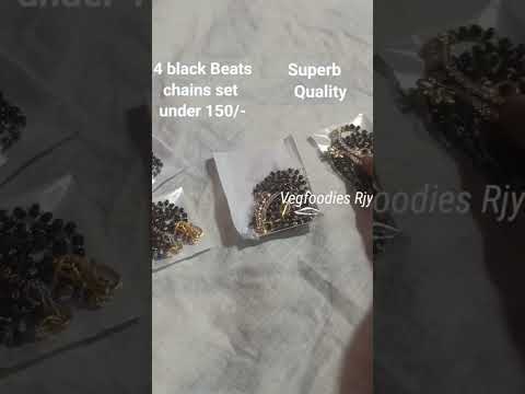 #meesho #unboxing #black #beats #chain #gold #review #under #150/- #4 #sets @VegfoodiesJ #trending