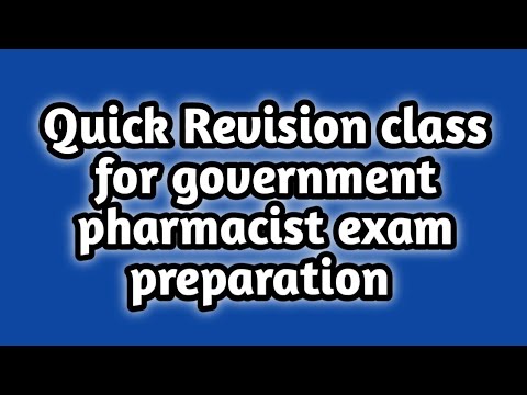 quick revision for government pharmacist exam preparation