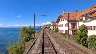 ★ 4K 🇨🇭 St-Triphon - Lausanne - Basel cab ride [10.2021] Führerstandsmitfahrt Swiss train