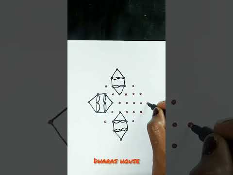 9×1dots vilakku kolam||simple vilakku kolam design||#shorts