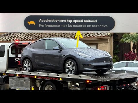 “Acceleration and Top Speed Reduced” warning in Tesla