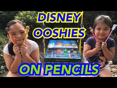 TRYING WOOLWORTHS DISNEY OOSHIES ON PENCILS