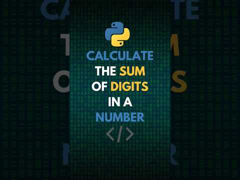 Calculate The Sum Of Digits In A Number With This Python One-Liner! 🐍 #python #pythontips #learn