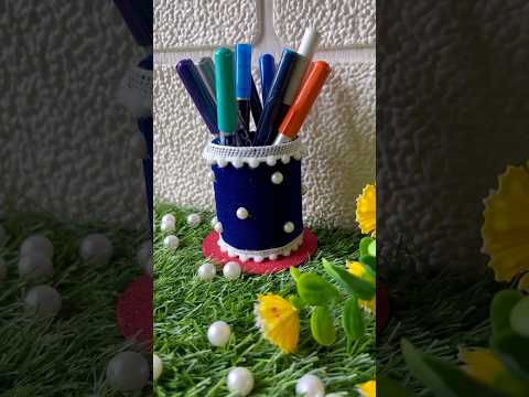 DIY Pen Stand #diy #diypenstand #reuseidea #craft