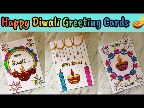 3 Handmade Happy Diwali Greeting cards/ Happy Diwali Greeting cards Easy / Diwali Cards Making Diy