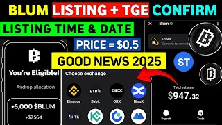 Blum Binance Withdrawal Listing Confirm | Blum Listing Date I Blum New Update | Good News 🎉 Listing