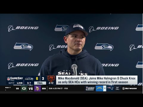 Seahawks-Bears Postgame Reactions | Mike Macdonald on Rams game: “Praying it’s for division champ.”