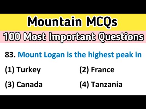 Famous Mountains MCQ || GK Questions and Answers || 100 Most Important Questions for UPSC RPSC