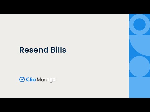 Resend Bills in Clio Manage