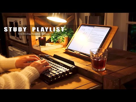 🌿 3-HOUR STUDY MUSIC PLAYLIST/ relaxing Lofi / Cozy Evening DEEP FOCUS POMODORO TIMER/ Study With Me