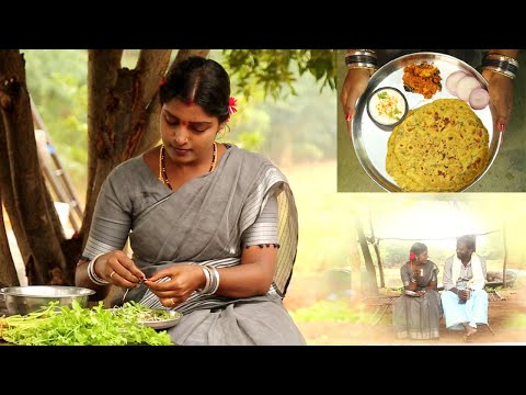 Methi Parota with Mamidikaya Chutney ||  Fenugreek Leaves Parota - Raw Chutney || Village Cooking.