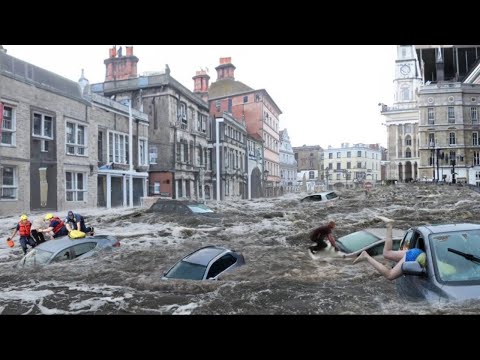 Chaos in England Today! Storm Darragh, Heavy Floods Destroying Homes, Cars in Wales