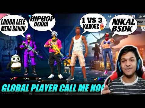 RANDOM 3 GRANDMASTER RICHEST PLAYERS CALL ME NOOB I CHALLENGE FOR 1 VS 3 😱CUSTOM || MUST WATCH