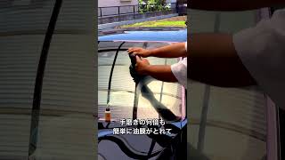 こんなに弾く窓ガラスを見たことがない #洗車好きと繋がりたい #研磨 #diy #洗車 #ながら洗車