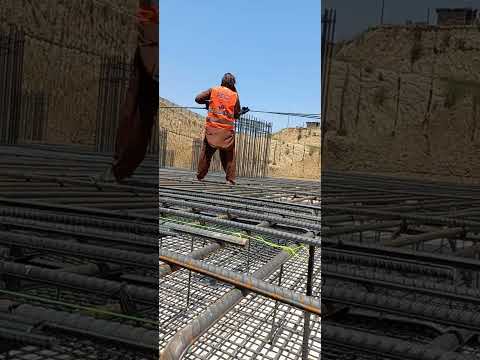 Reinforcement steel fixing raft foundation Burj mall PBC Construction Company