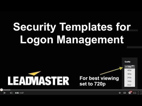 Security Templates for Logon Management