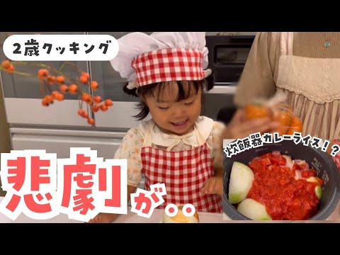 ２歳児が作るカレーライス👩‍🍳最後に悲劇が、、