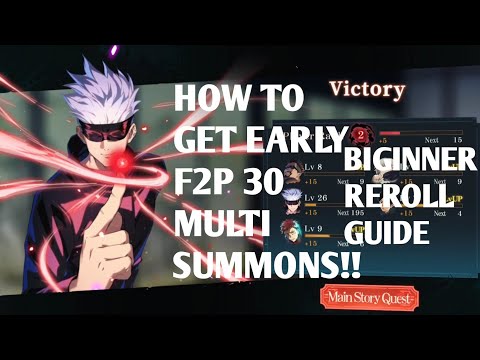 JUJUTSU KAISEN || GLOBAL F2P REROLL GUIDE AND FREE 30 MULTI SUMMONS!!!