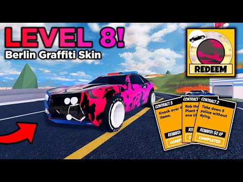 Gettings Level 8 and Unlocking Berlin Graffiti Skin in Roblox Jailbreak Season 17!