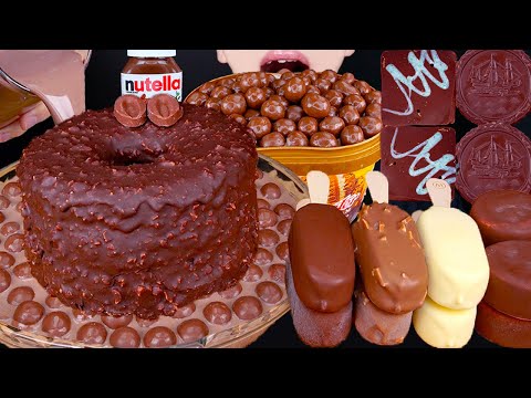 ASMR MALTESERS DUBAI CHOCOLATE ICE CREAM NUTELLA DESSERT MUKBANG두바이 초콜릿 먹방ドバイチョコレート 咀嚼音EATING SOUNDS