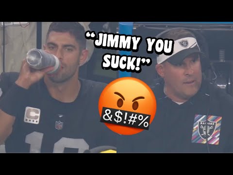 Josh McDaniels GETS HEATED at Jimmy Garoppollo 🤬 Packers Vs Raiders 2023 highlights