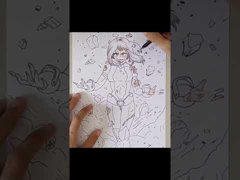 Drawing Uraraka ( uravity) #bokunohero #drawinguraraka #shorts #animes