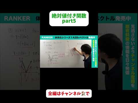 絶対値付き関数(必ず解きたい2次関数)⑤