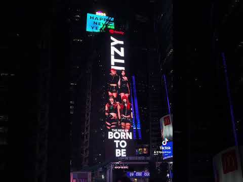 ITZY 있지 BORN TO BE 뉴욕 타임스퀘어 광고 NY Times Square billboard ad 2024.01.12