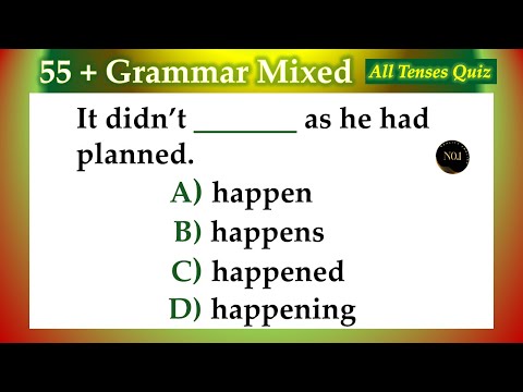 55 + Grammar Tenses Quiz | English Tense Practice Test | English Grammar Quiz | No.1 Quality English