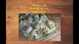 Chicken broccoli alfredo stuffed shells #TastyTuesday