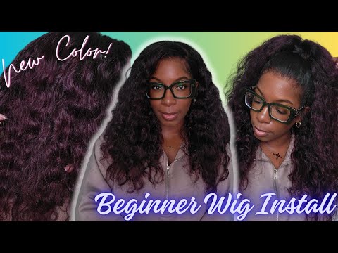 NEW COLOR! Affordable Wig + BEST Effortless Curly Texture NO GLUE Dark Plum WaterWave Wig KlaiyiHair