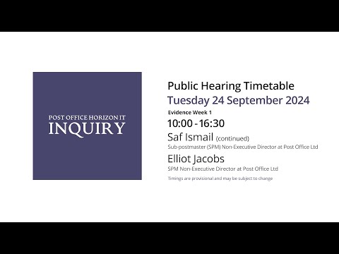 Elliot Jacobs - Day 176 PM (24 September 2024) - Post Office Horizon IT Inquiry