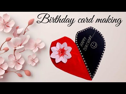 Handmade Birthday card making, How to make Beautiful Birthday card, DIY Birthday card, easy card...