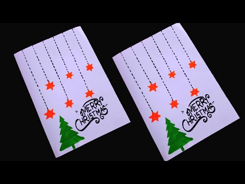 easy and beautiful Christmas card making, Christmas greeting card making, DIY Christmas card,