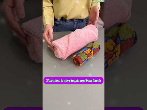 Bath Towel Folding Made Easy! #cleaninghacks #shorts