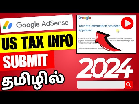 How to Submit US Tax Information Form in Google Adsense 2024 | Tamil | Fill US TAX information form