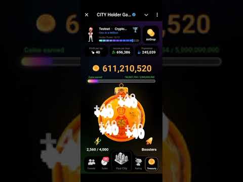 City Holder Game Airdrop | Build And Earn More Tokens | Tapping The Treasury To Get More Tokens