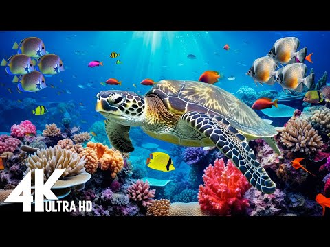 Under Red Sea 4K -Beautiful Coral Reef Fish in Aquarium, Sea Animals for Relaxation, 4K Video UHD #4