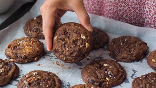 Fudgy Double Chocolate Chips #cookies #recipe