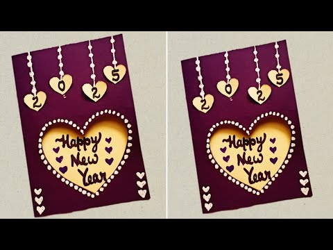 Happy New Year Card Drawing 2025/DIY New Year Greeting Card/Project Work Designs/Front Page Designs