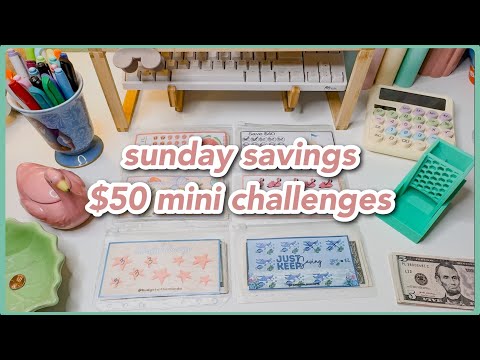 $50 mini savings challenge stuffing | june #4 | sunday savings | budgetwithamanda