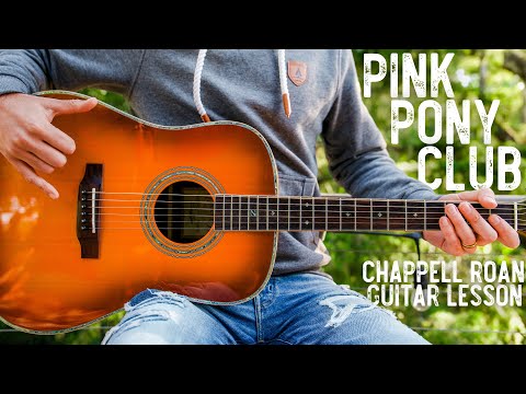 Pink Pony Club Chappell Roan Guitar Tutorial // Pink Pony Club Guitar Lesson #1038